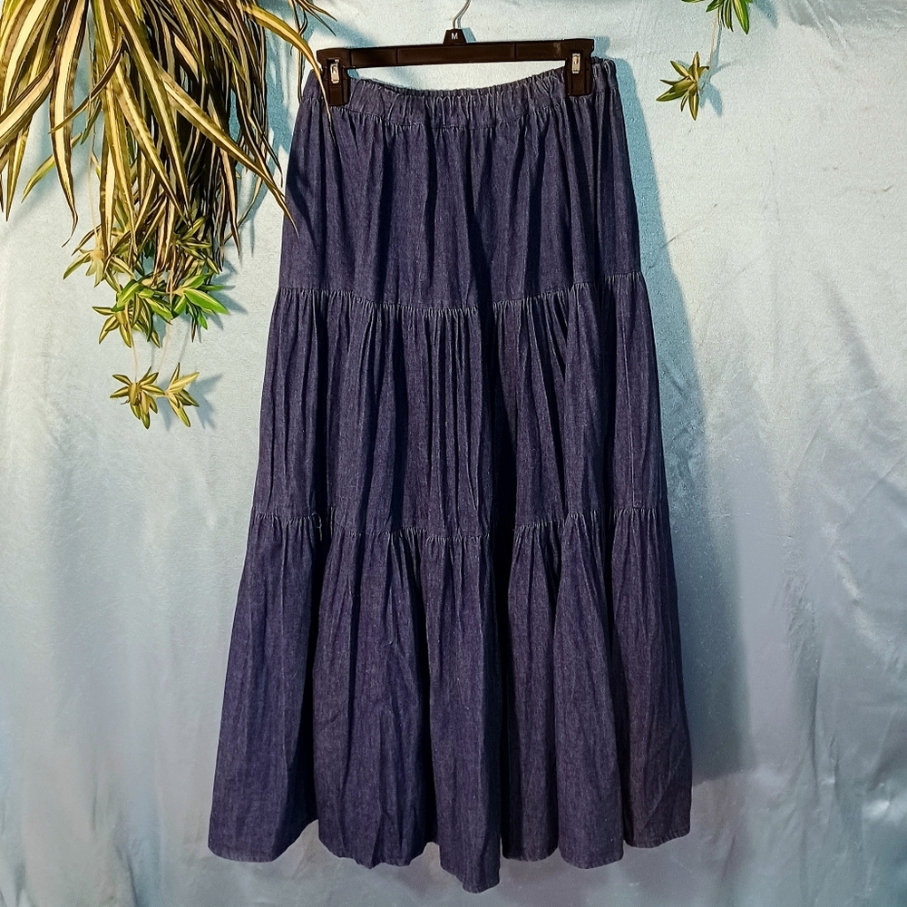 Denim Broom Skirt